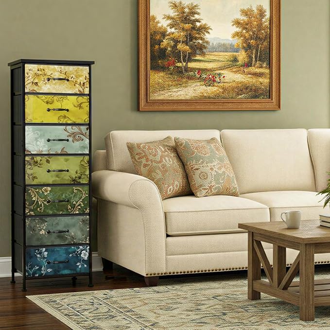 Fixwal Vintage Flower Tall Dresser - Image 6