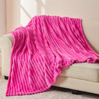 NEWCOSPLAY Fleece Ribbed Cozy Throw Blanket - Image 3