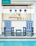 SERWALL Oversized Outdoor Rocking Chair Set of 2, All Weather Patio Rocking - Image 2