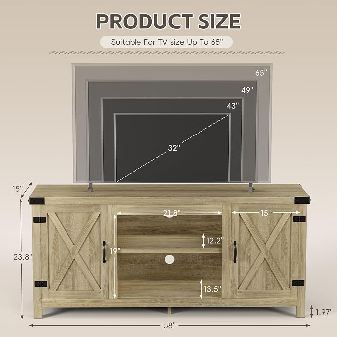 YESHOMY Modern Farmhouse TV Stand - Image 6