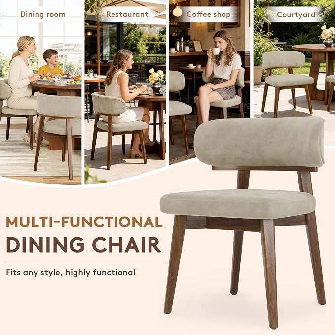 Dining Chairs Set of 2, Modern Upholstered Dining Chairs, Wooden Kitchen Chairs - Image 7