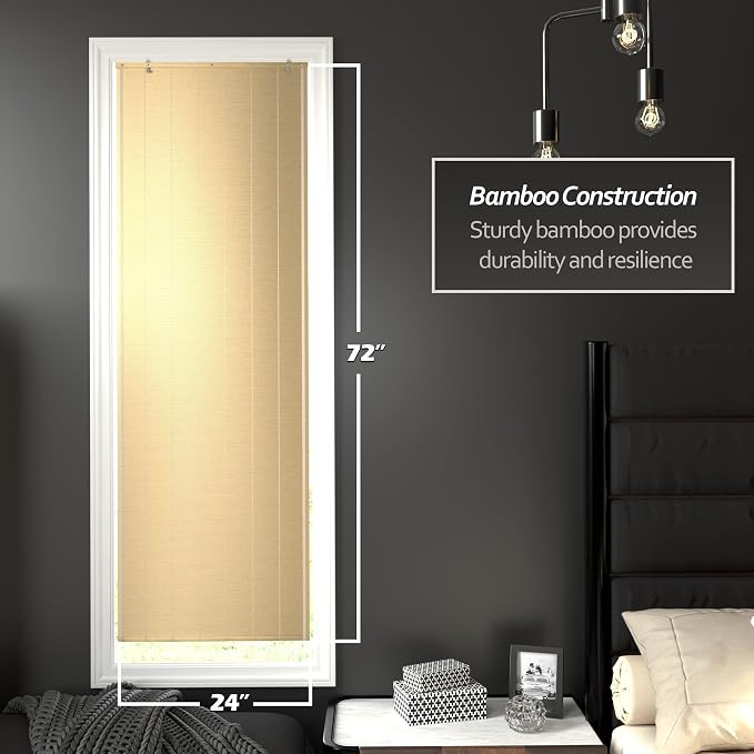 Red Lantern Matchstick Cordless Window Shade - Image 2