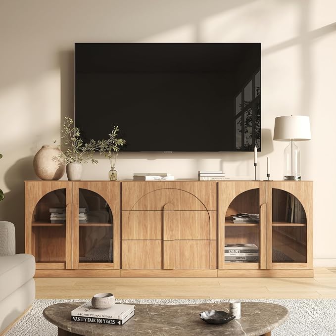 BELLEZE 3-Piece Modular Sideboard Cabinet Freely Configurable, Modern Wood - Image 5