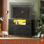 WLIVE Black Dresser TV Stand for 45, 55 inch TV, Entertainment Center - Image 7