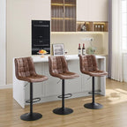 FIRAVOE Counter Height Bar Stools, Swivel Barstools Set of 3 - Image 7