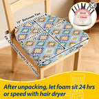 AAAAAcessories D-Shaped Chair Cushions, Machine-Washable Cover, Geometric Blue - Image 2