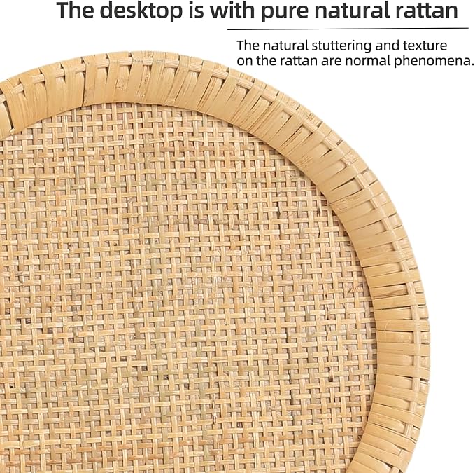 Drink Table，Rattan Round Small Side Table - Image 5