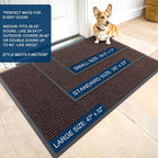 OLANLY 2-Pack Front Door Mats 33x21, Waterproof Heavy-Duty Doormats | Tan - Image 2