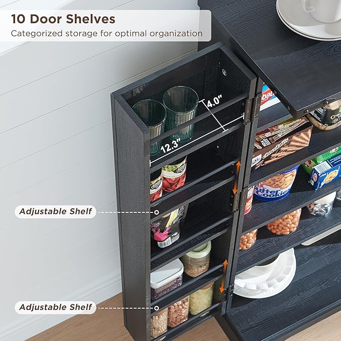 ACCOHOHO 47" Kitchen Pantry, Farmhouse Storage Cabinet - Image 5