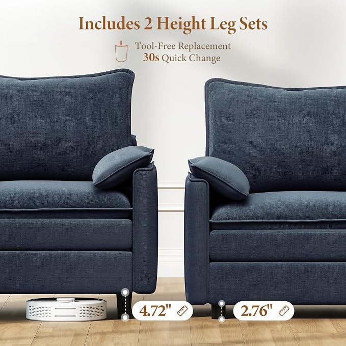 Vesgantti 108" U Shaped Sectional Couch, Deep Seat Cloud Modular Sectional Sofa - Image 3