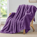 BEDELITE Striped Fleece Throw Blanket, Soft Cozy, Lightweight Warm, by BEDELITE