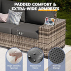 Patio Furniture Set, Wide Armrest Outdoor Furniture Set - Image 6
