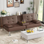 Homall Futon Sofa Bed, Leather Futon Couch - Image 7
