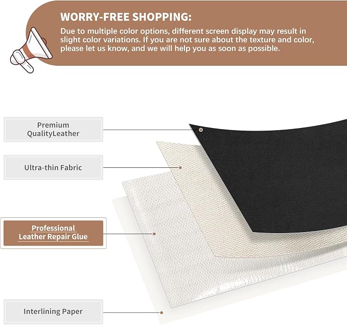 ONine Leather Repair Patch, Self-Adhesive Couch Patch, Car Seats Backpack - Image 2