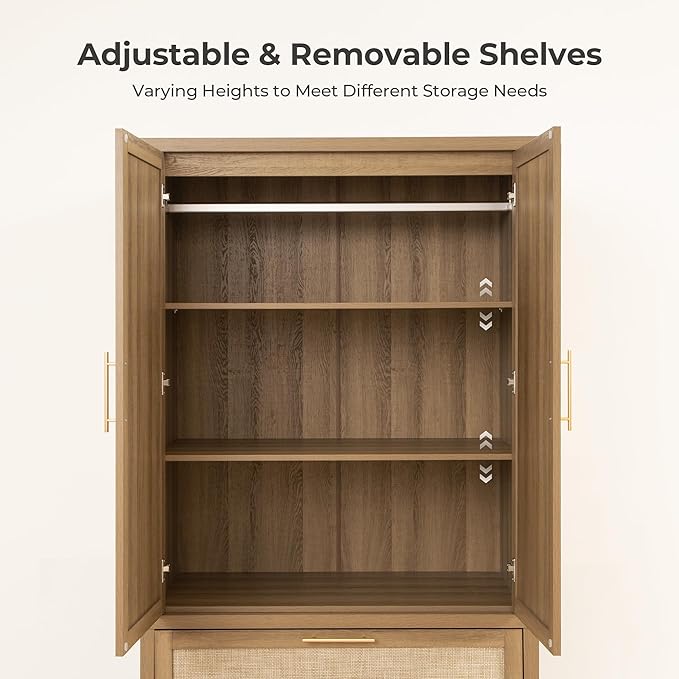 SICOTAS Larger Armoire Wardrobe Closet, Boho Armoire Clothes Organizer - Image 3