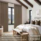 Latte Dual Layer Blackout 102 Inch Length Curtains 2 Panels Pinch Pleated | - Image 7