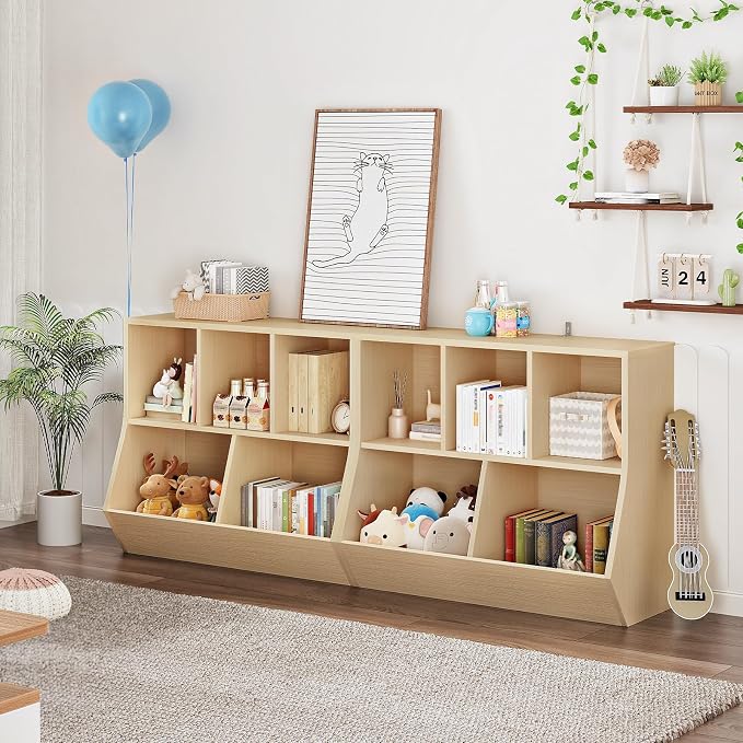HOOBRO Kids Bookshelf, Bookcase Footboard, Toy Storage Cubby, Children's Toy - Image 4