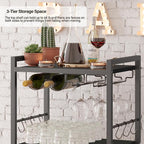 TUTOTAK Bar Cart, Home Bar Serving Cart, Microwave Cart, Drink Cart, Mobile - Image 5