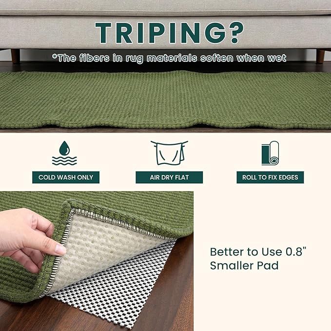 KOZYFLY Woven 2x5 Entry Runner Rug, Washable Runners - Image 8