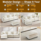 111.4" L-Shaped Cloud Chenille Sofa Sectional Couch - Image 6