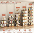 Aheaplus 6 Tier Rotating Bookshelf Tower, Revolving Bookcase, 360° Round - Image 5