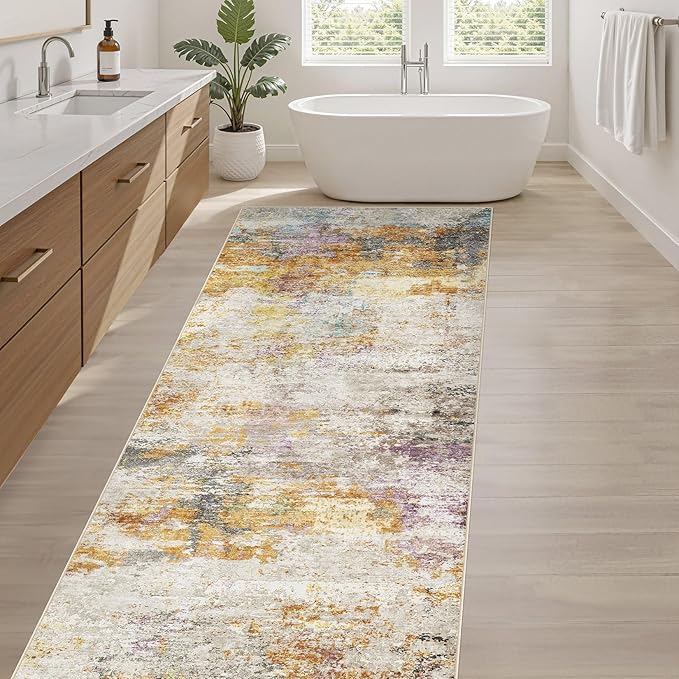 LOONGRUG Runner Rug 2x10 Washable Non-Slip Kitchen Neutral Modern Rug | - Image 5