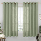 Sheer Linen Curtains 63 inches Long by LAMIT