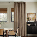 Memory Training 112 Inch Semi Sheer Linen Pleat Window Curtains Dutch Cocoa | by Twodrapes