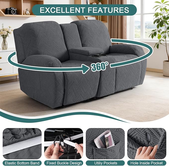 Ruaozz Loveseat Recliner Covers - Image 5