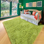 Amdrebio Grass Green Fluffy Area Rug 4x6 - Image 8