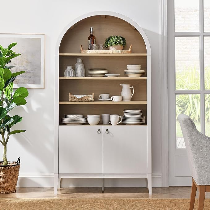 Modway Nolan Tall Arched Storage Display Cabinet in Ivory - Image 5