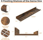 upsimples Floating Shelves for Wall, 23.6 Inch Shelves for Decor Storage Set of - Image 3