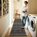 Lahome Boho Kitchen Runner Rug, 2x8 Easy Jute Laundry Room Rug | Black - Image 7