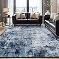 Rugflix 6x9 Area Rugs for Living Room, Washable Navy Blue Dark Large Rug | by RugflixAreaRugs