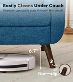 Tbfit 77.2" W Linen Sofa Couch, Mid Century Modern Decor Loveseat Couches - Image 7