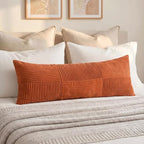 Fancy Homi Set of 2 Burnt Orange Boho Long Lumbar Body Decorative Throw Pillow - Image 7
