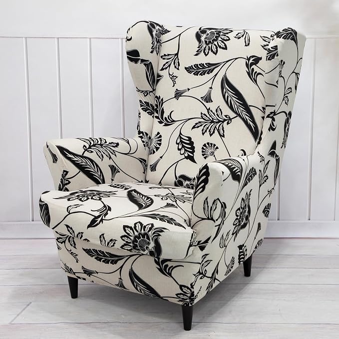 HAOYONG Wing Chair Slipcovers Printed Wingback Chair Covers 2 Pieces Wingback - Image 2