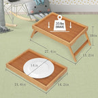 Artmeer Bed Tray Table with Folding Legs, Bamboo Breakfast in Bed - Image 3