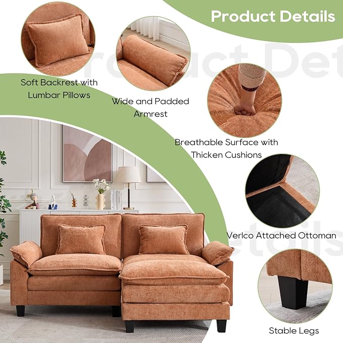 Oprisen 86" Modular Sectional Sofa, Comfy Cloud Couch Sectional Sofa - Image 5