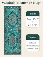 SERISSA 2x6 Washable Non Slip Boho Runner Rug - Image 6