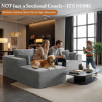 108" Oversized Cloud Sectional Couch, Comfort L Shaped Boneless Couch - Image 4