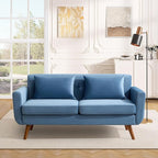Tbfit 65" W Loveseat Sofa, Velvet Mid Century Modern Love Seat Couches - Image 3