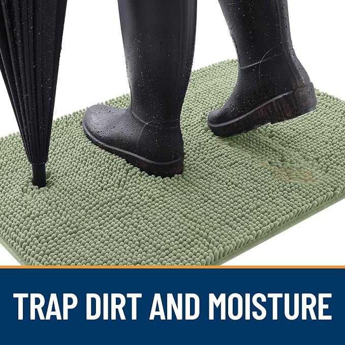 OLANLY Dog Door Mat for Muddy Paws 24x16, Super Absorbent Chenille Mud Mat | - Image 2