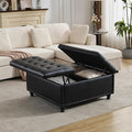 Tbfit Large Square Storage Ottoman Bench, Tufted Upholstered Coffee Table by TBfit