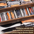 5-Tier Large Knife Display Case & Organizer, Wooden Pocket Knife Storage Box - Image 3