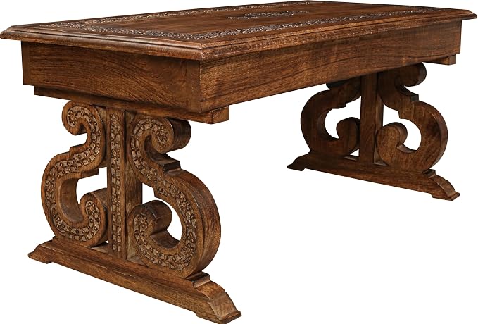 Lightnpro Handcrafted Mango Wood Rectangular Coffee Table - Image 10