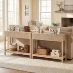 Nasonet Fluted Console Table, Wooden Sofa Table - Image 3