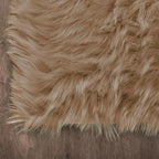 Latepis Brown Beige 2x5 Washable Small Rug Faux Sheepskin Fur Rug Fluffy Shag - Image 5
