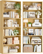 FOTOSOK 6-Tier Open Bookcase and Bookshelf Set of 2, Freestanding Display - Image 9