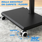 Rfiver Rolling TV Stand for 32 to 55 60 Inch TVs up to 88lbs, Height Adjustable - Image 7